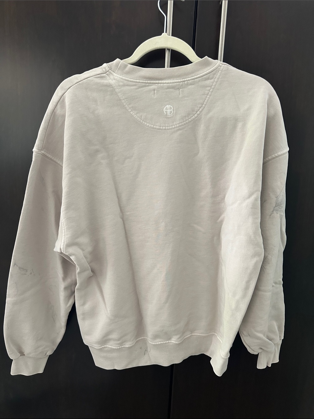 Anine Bing Tiger Sweatshirt in Stone Large - Picture 6 of 12
